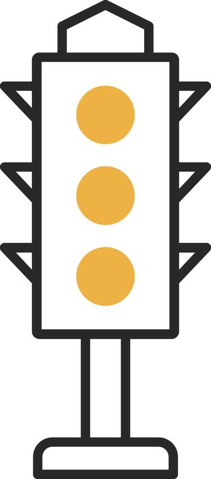 Traffic Lights Skined Filled Icon vector