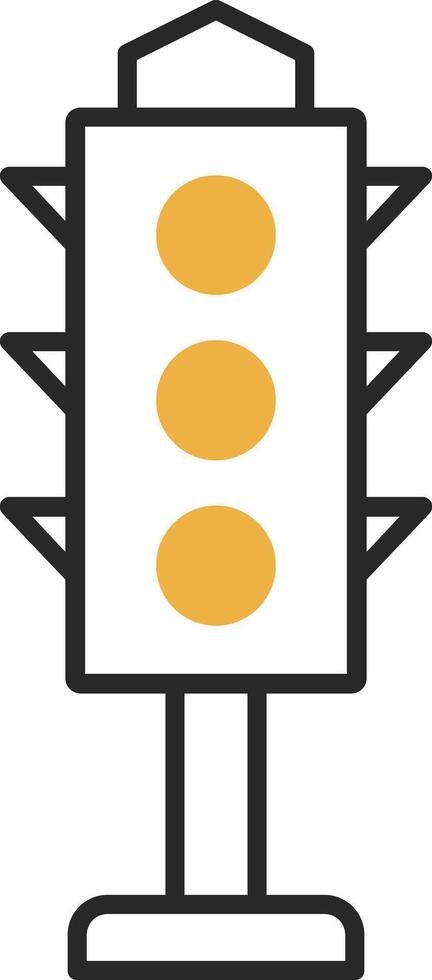 Traffic Lights Skined Filled Icon vector