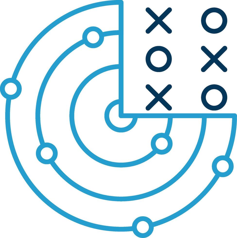 Radar Line Blue Two Color Icon vector