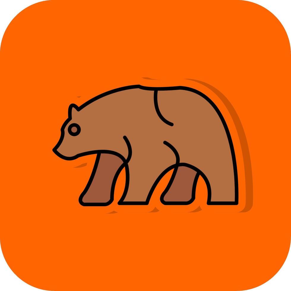 Bear Filled Orange background Icon vector