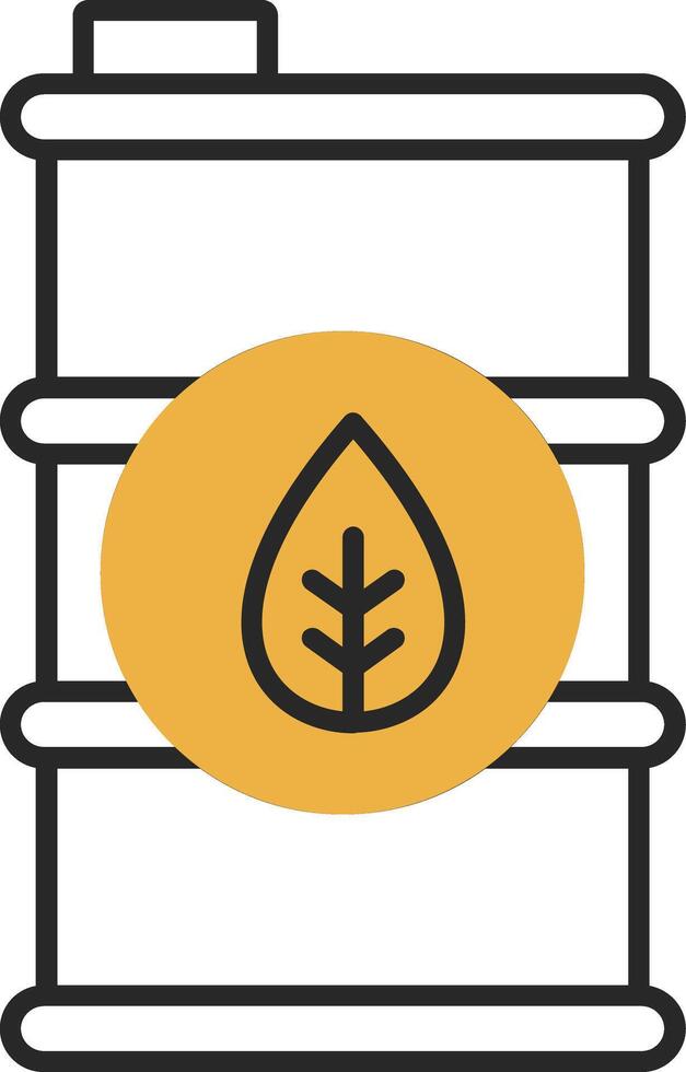 Eco Barrel Skined Filled Icon vector