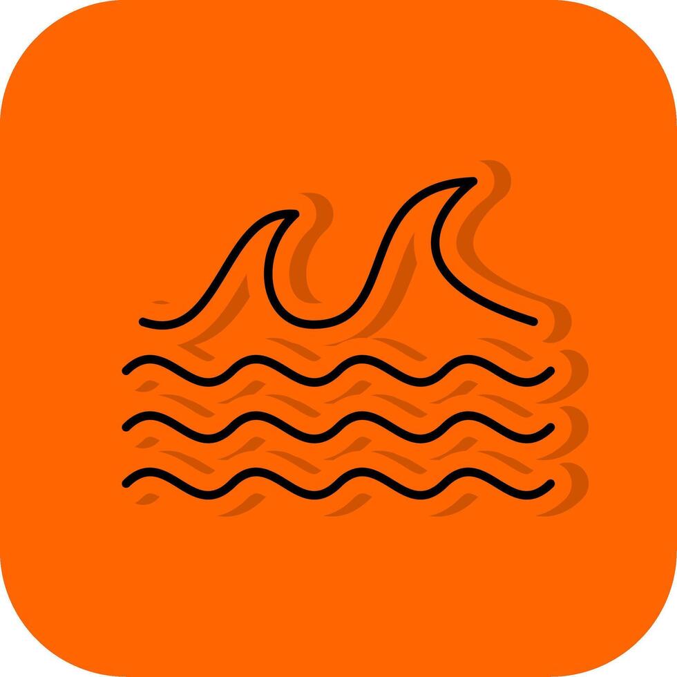 Sea Filled Orange background Icon vector