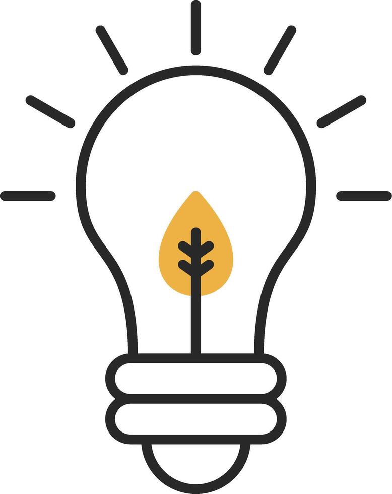 Eco Bulb Skined Filled Icon vector