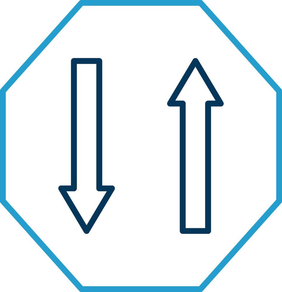 Two Way Line Blue Two Color Icon vector