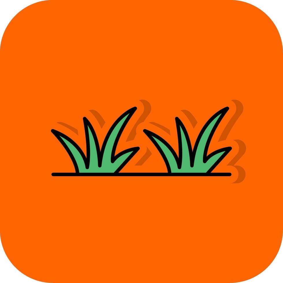 Grass Filled Orange background Icon vector