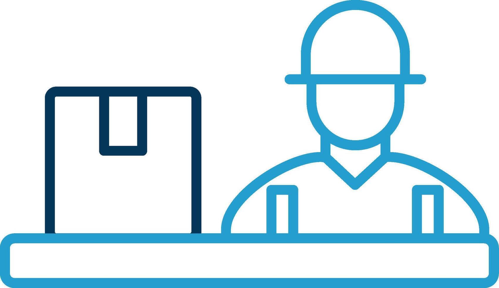 Assembling Line Blue Two Color Icon vector