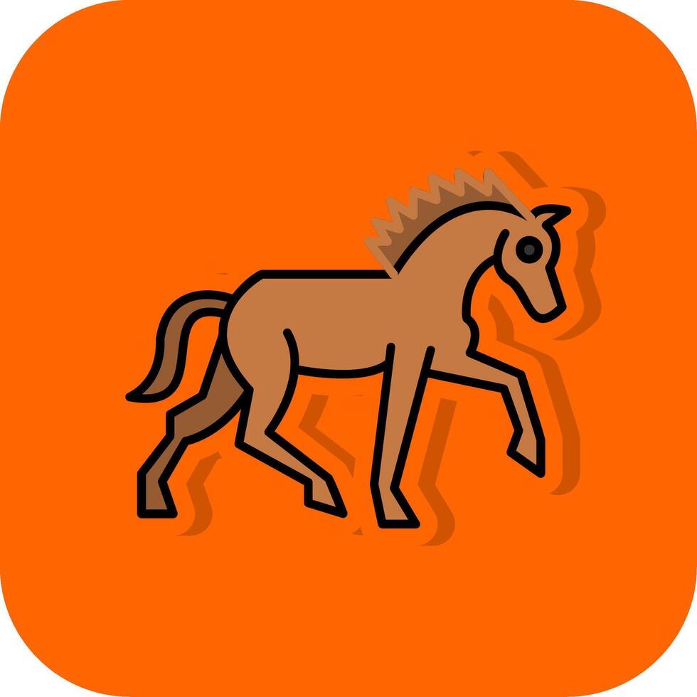 Horse Filled Orange background Icon vector