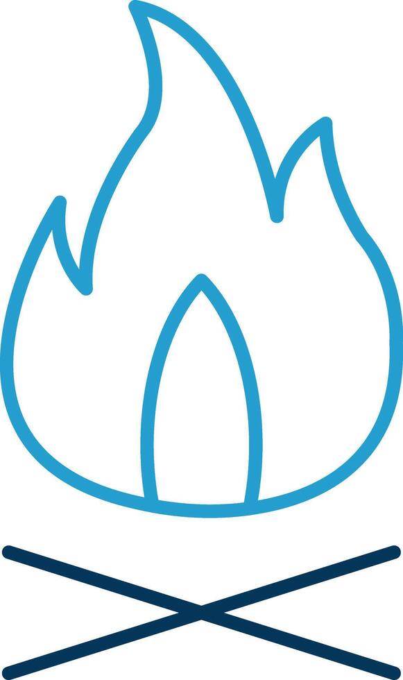 Fire Line Blue Two Color Icon vector
