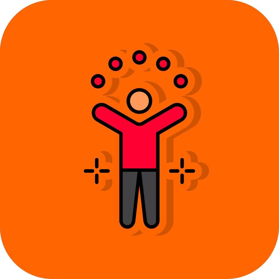 malabares pelota lleno naranja antecedentes icono vector