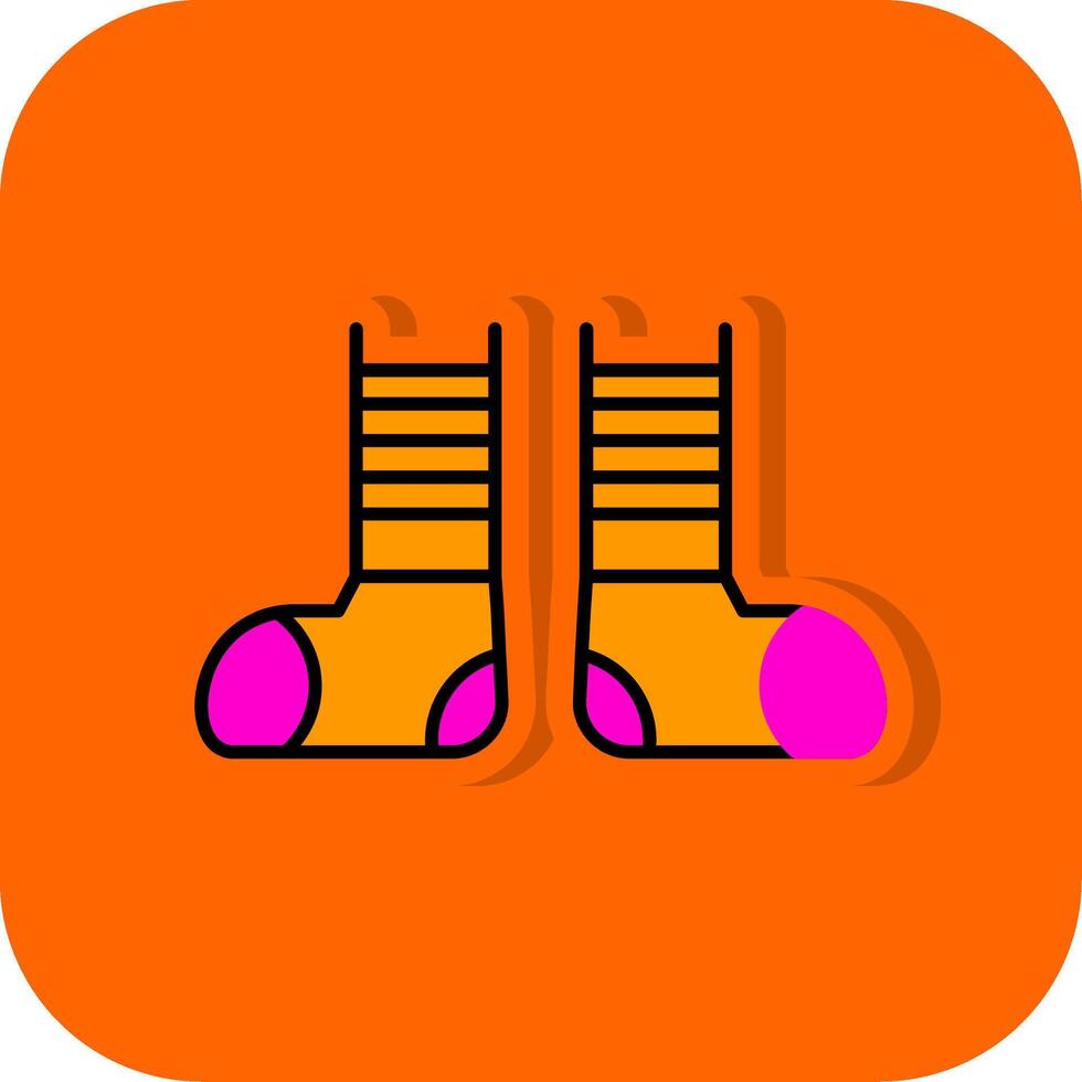 Clown Shoes Filled Orange background Icon vector