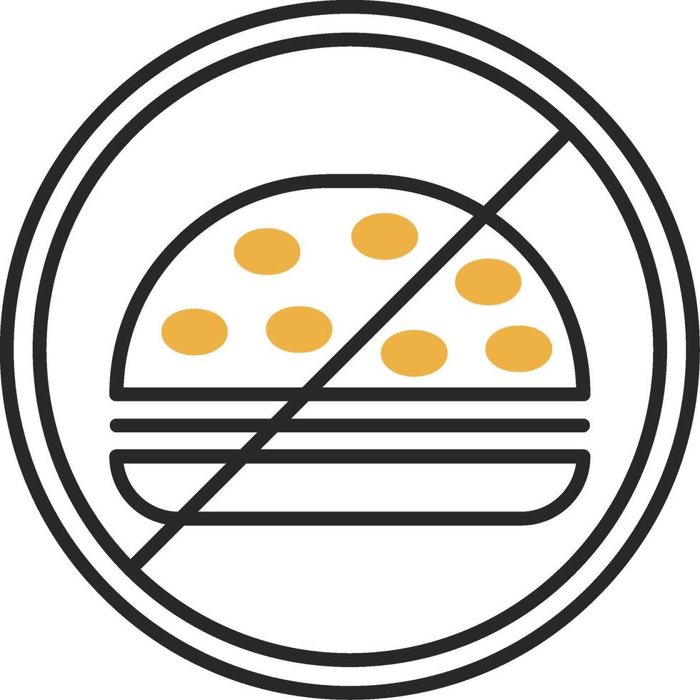 No comida desollado lleno icono vector