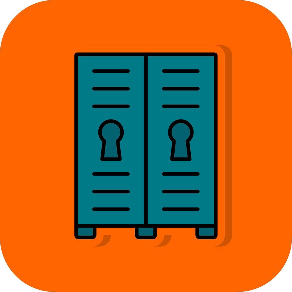 Lockers Filled Orange background Icon vector