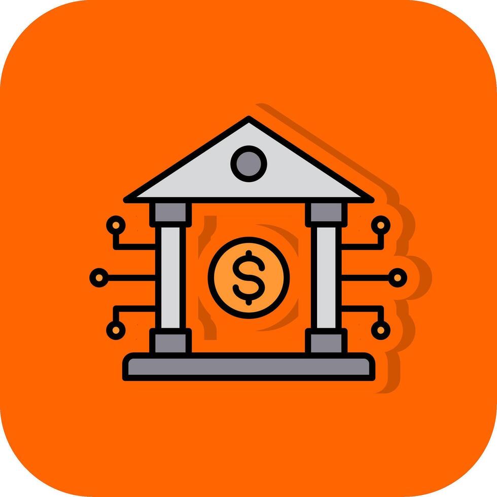 Banking System Filled Orange background Icon vector