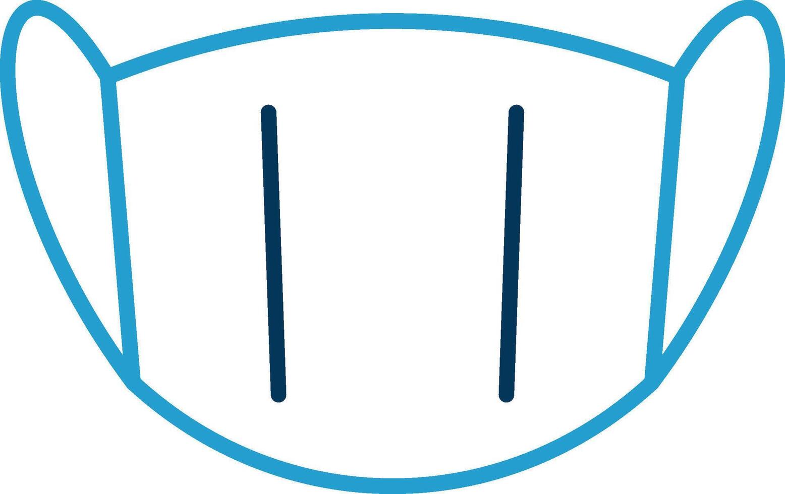 Medical Mask Line Blue Two Color Icon vector