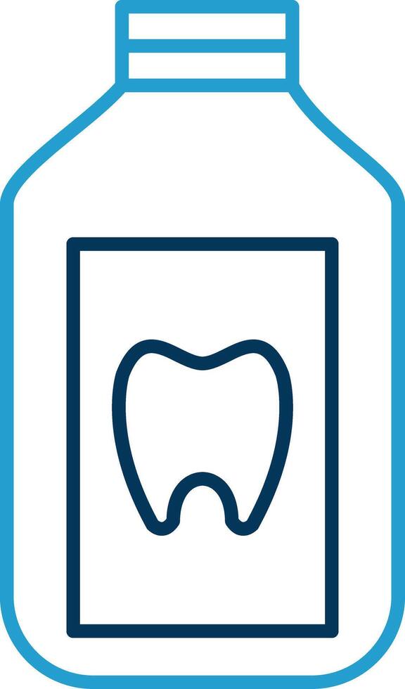 Mouthwash Line Blue Two Color Icon vector