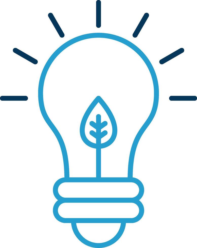 Eco Bulb Line Blue Two Color Icon vector