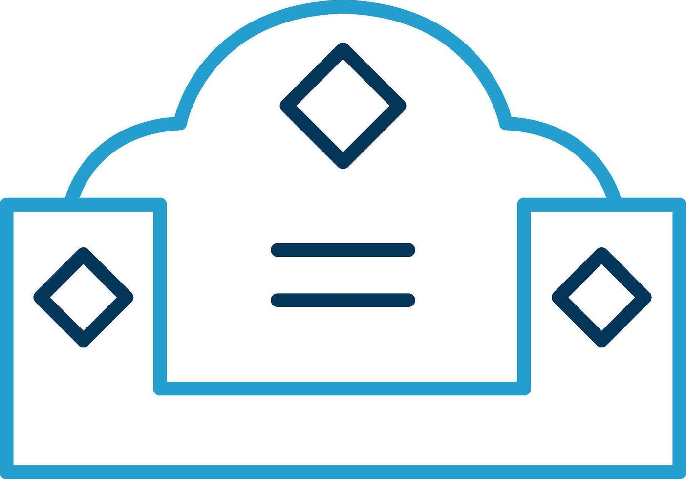 Couch Line Blue Two Color Icon vector