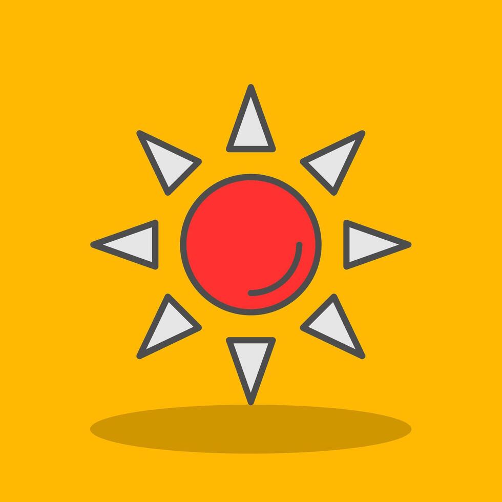 Sun Filled Shadow Icon vector