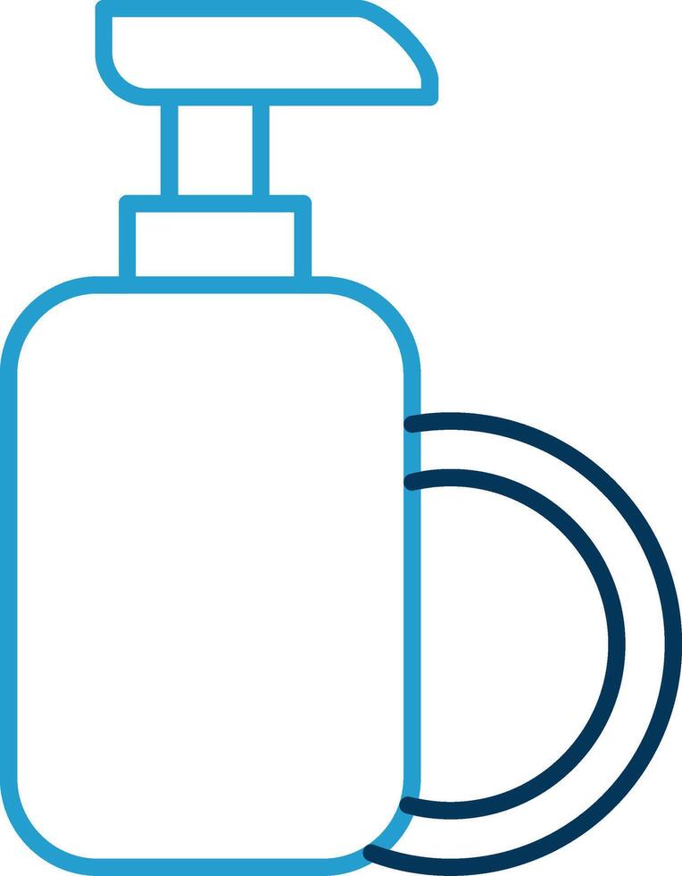 Dish Soap Line Blue Two Color Icon vector