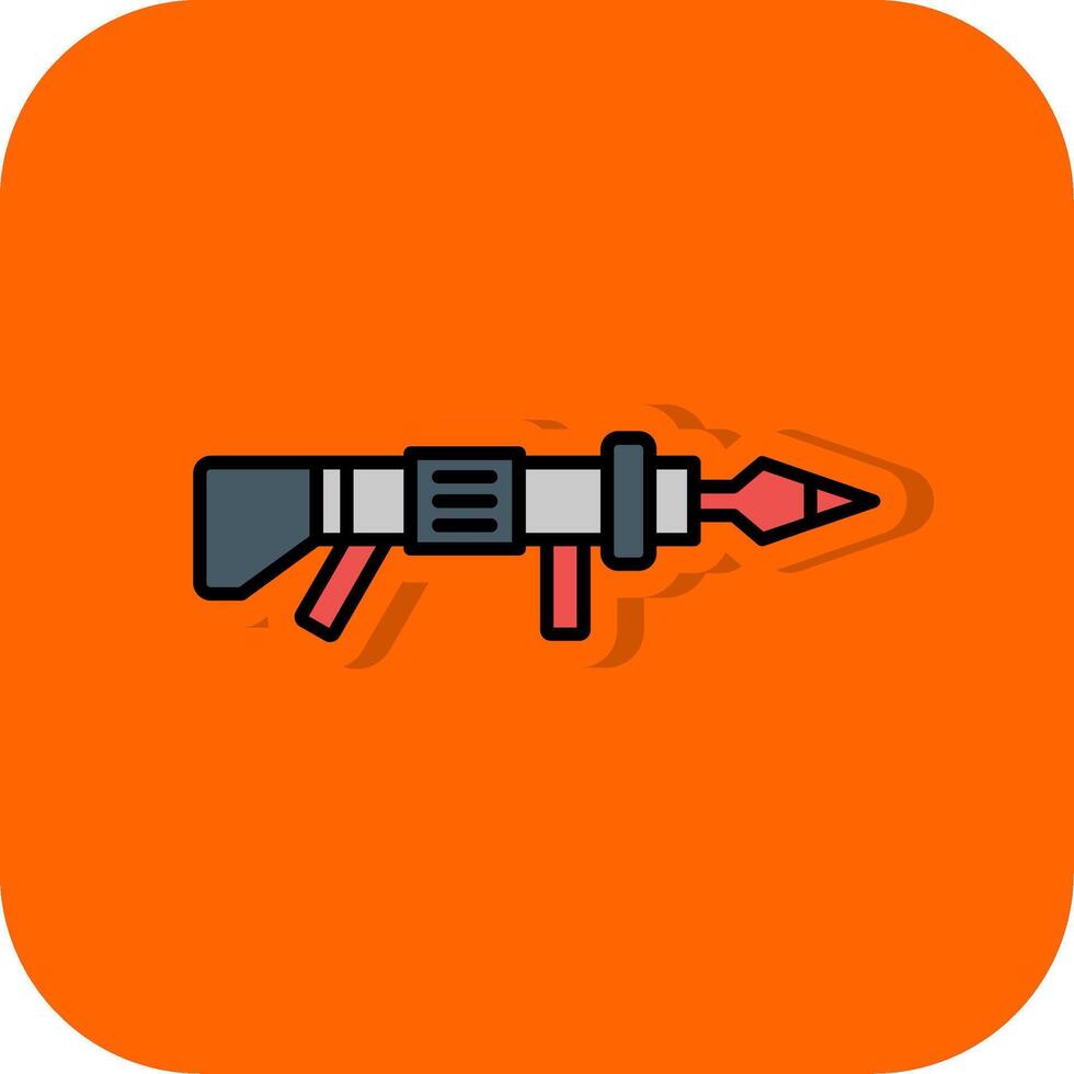 Grenade Launcher Filled Orange background Icon vector