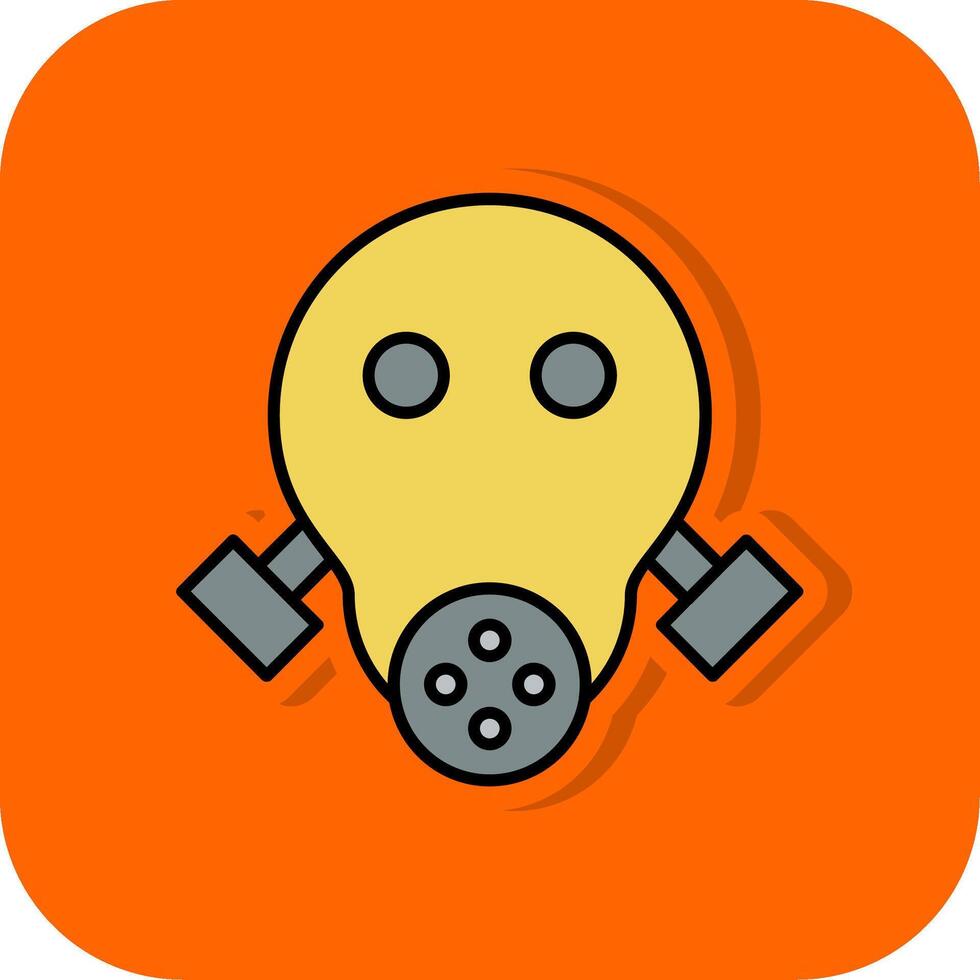 Gas Mask Filled Orange background Icon vector