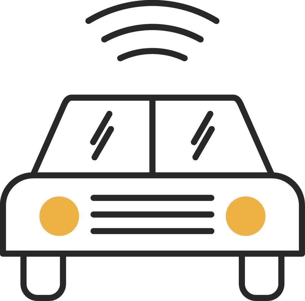 Autonomous Car Skined Filled Icon vector