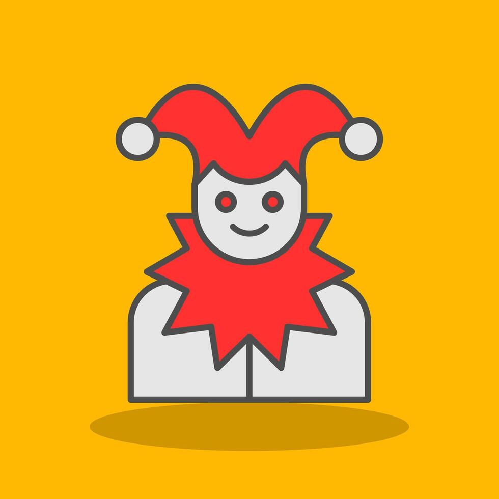Jester Filled Shadow Icon vector