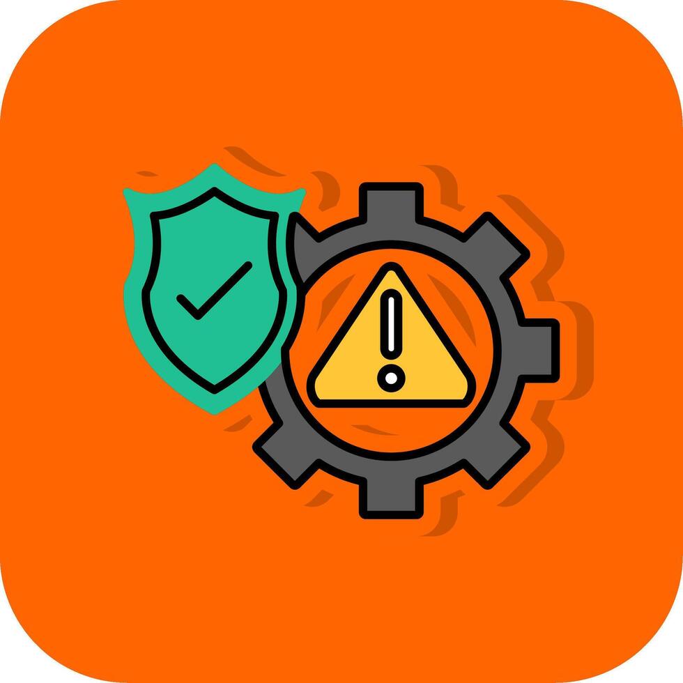 Risk Management Filled Orange background Icon vector