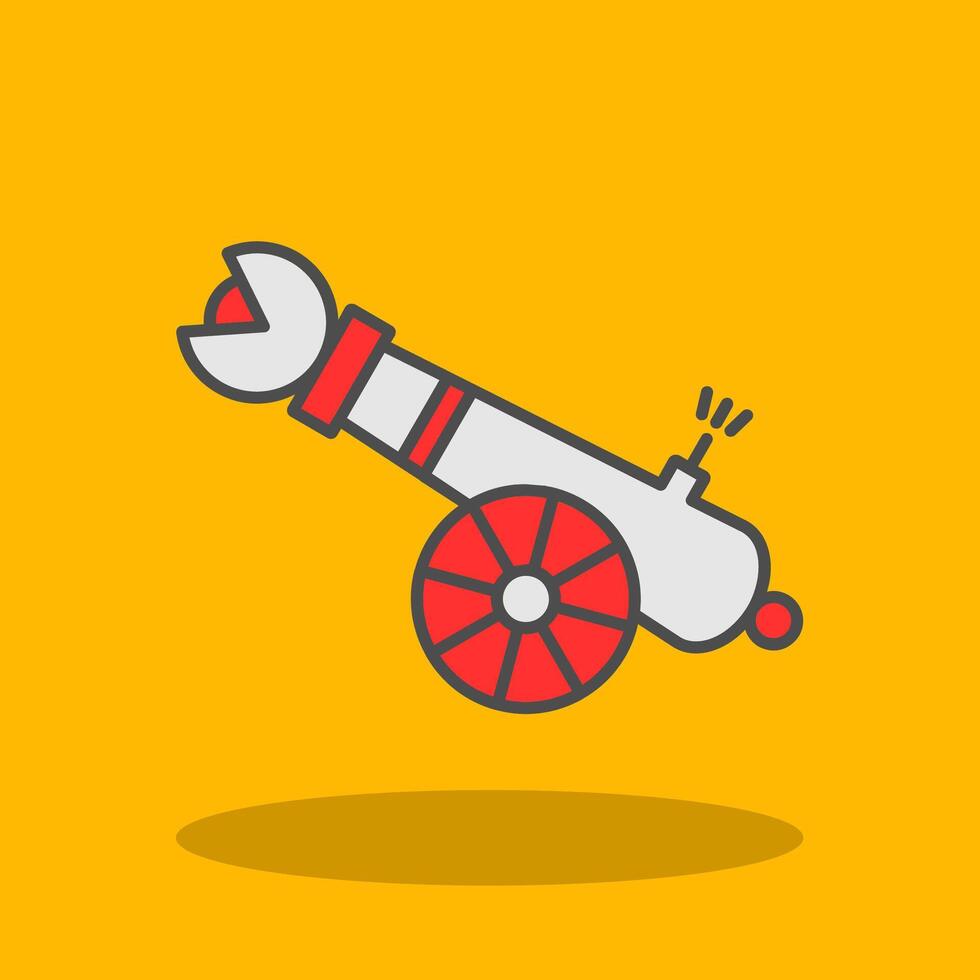 Human Cannonball Filled Shadow Icon vector