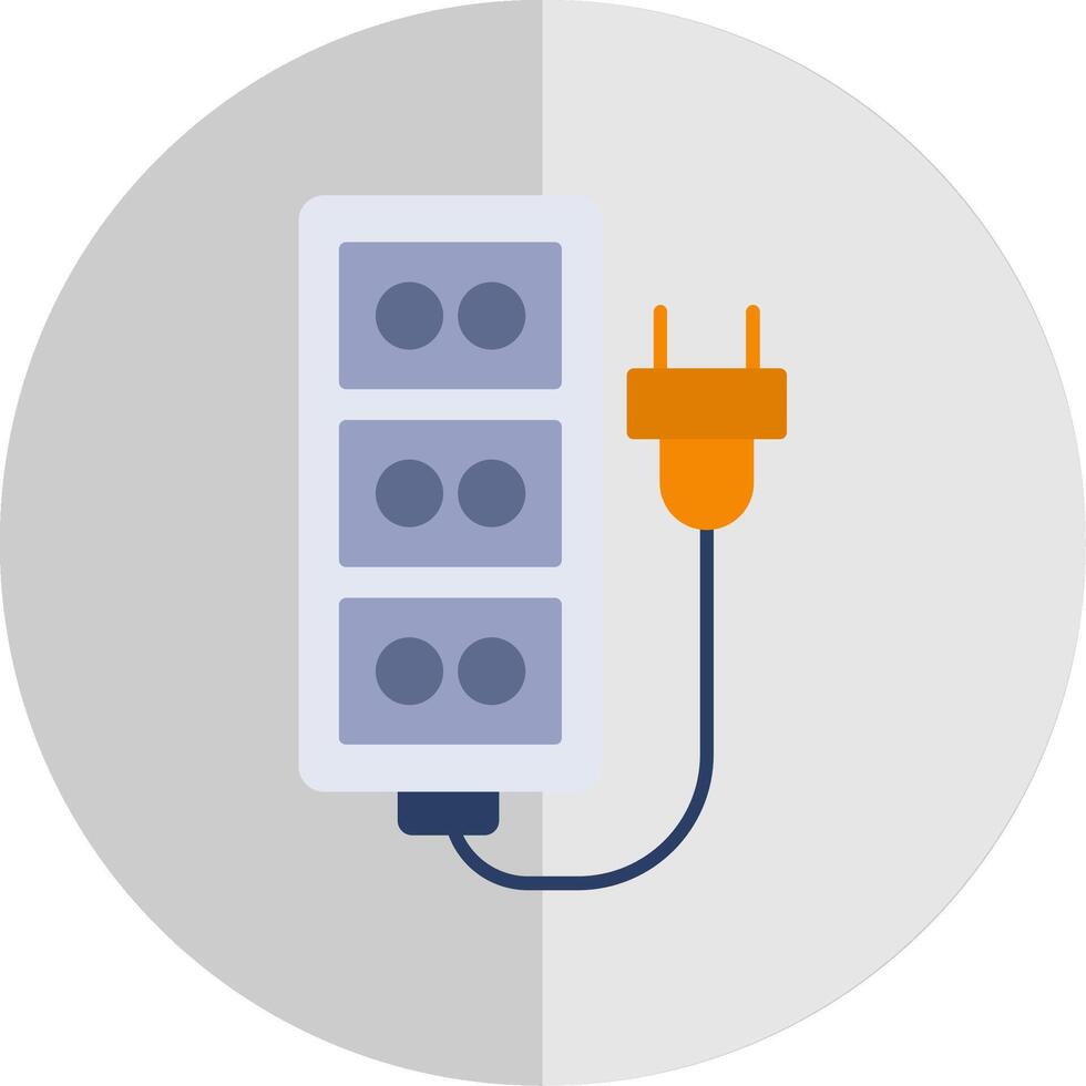 Extension Cord Flat Scale Icon vector