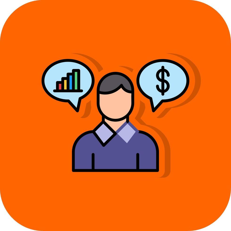 Financial Consultant Filled Orange background Icon vector