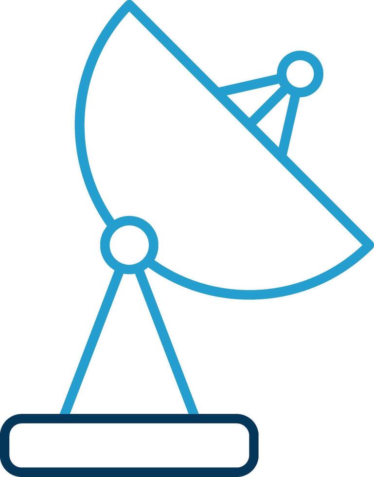 Satellite Dish Line Blue Two Color Icon vector