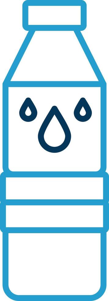 Water Bottle Line Blue Two Color Icon vector