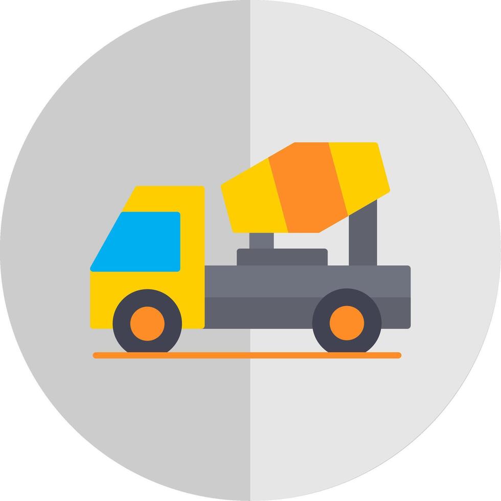 Concrete Mixer Flat Scale Icon vector