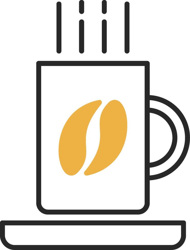 Coffee Mug Skined Filled Icon vector