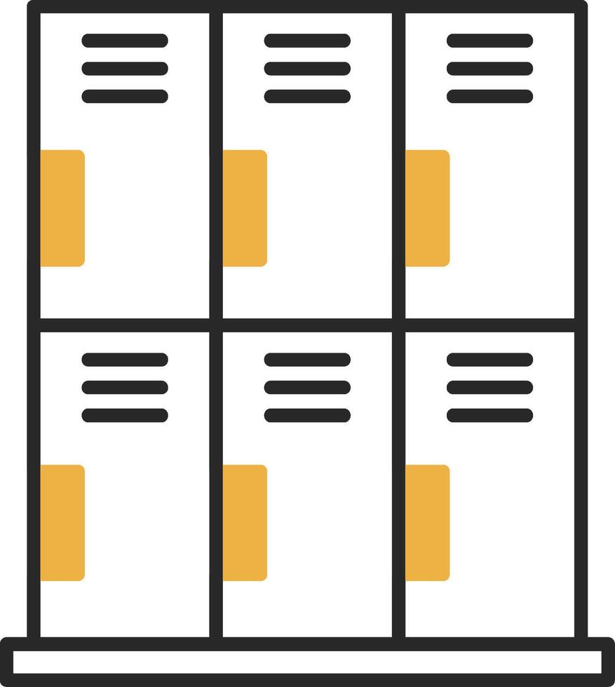 Locker Skined Filled Icon vector