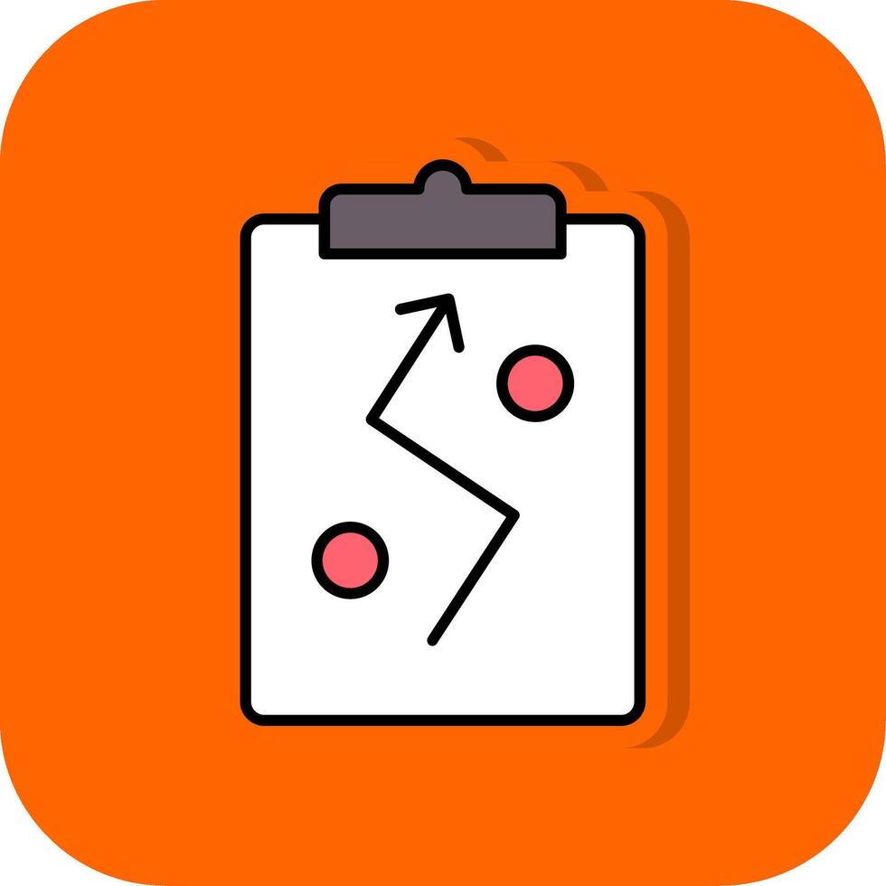 Strategy Filled Orange background Icon vector