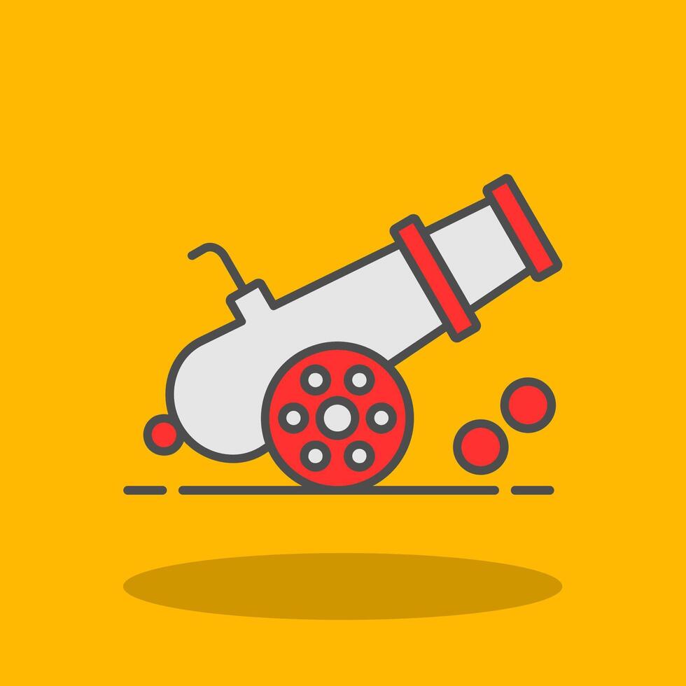 Cannon Filled Shadow Icon vector