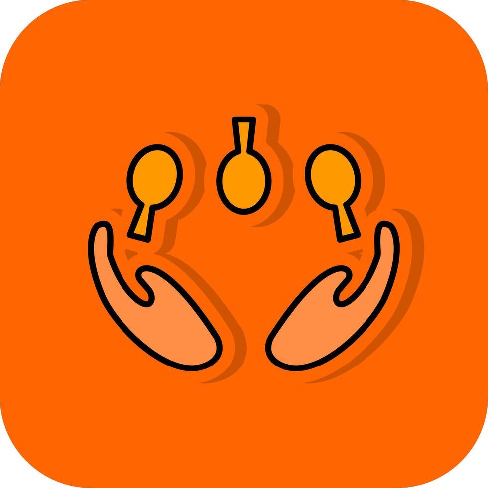 Juggling Filled Orange background Icon vector