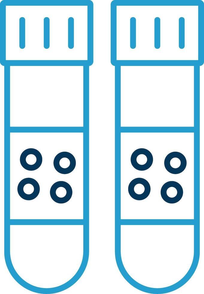 Test Tubes Line Blue Two Color Icon vector