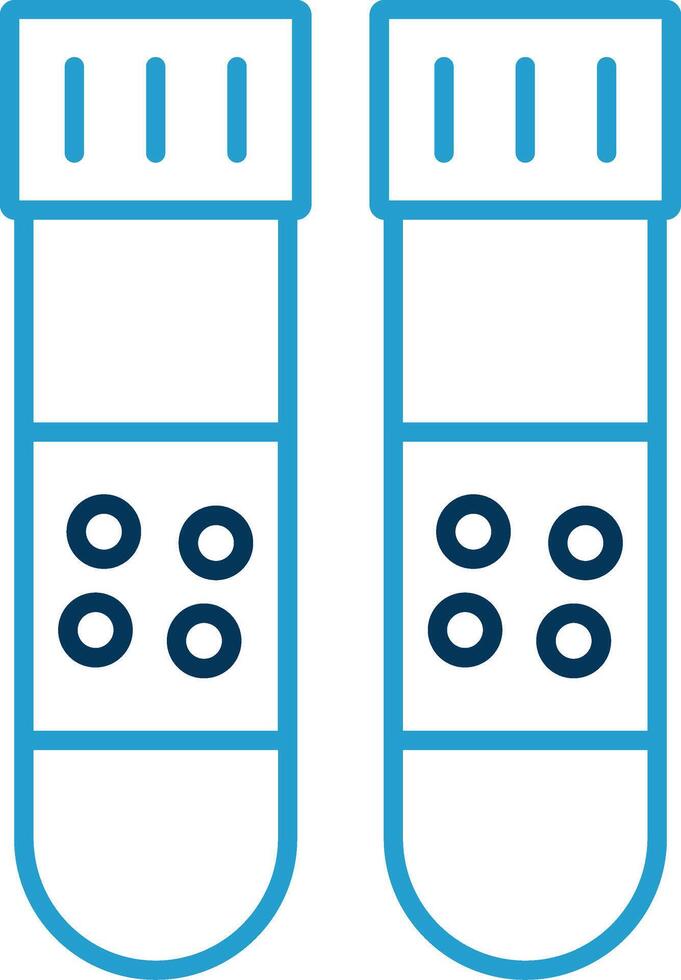 Test Tubes Line Blue Two Color Icon vector