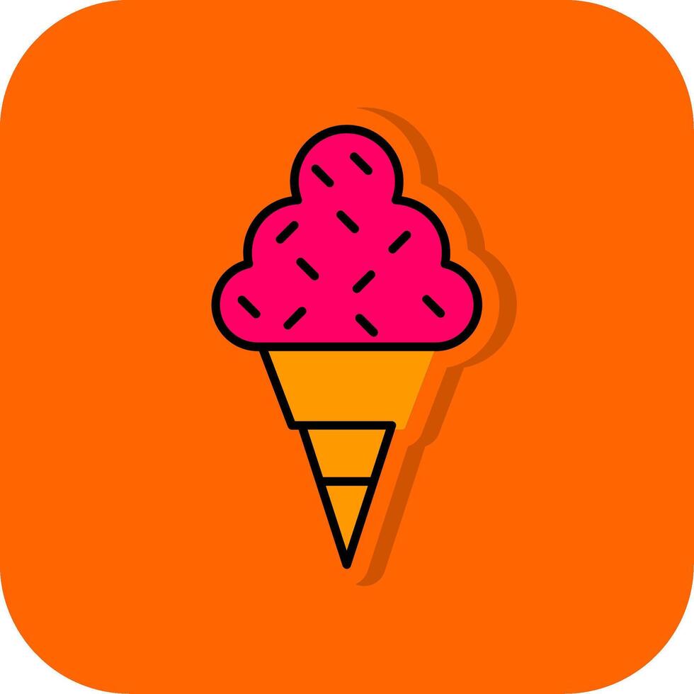 Ice Cream Filled Orange background Icon vector