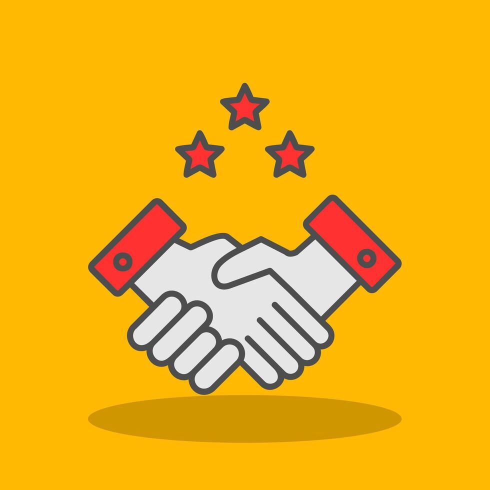 Partnership Handshake Filled Shadow Icon vector