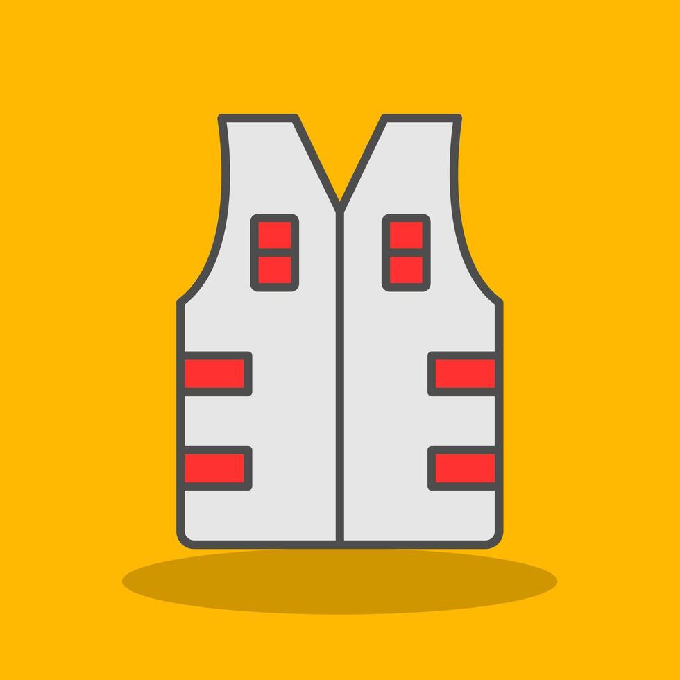Bullet Proof Vest Filled Shadow Icon vector