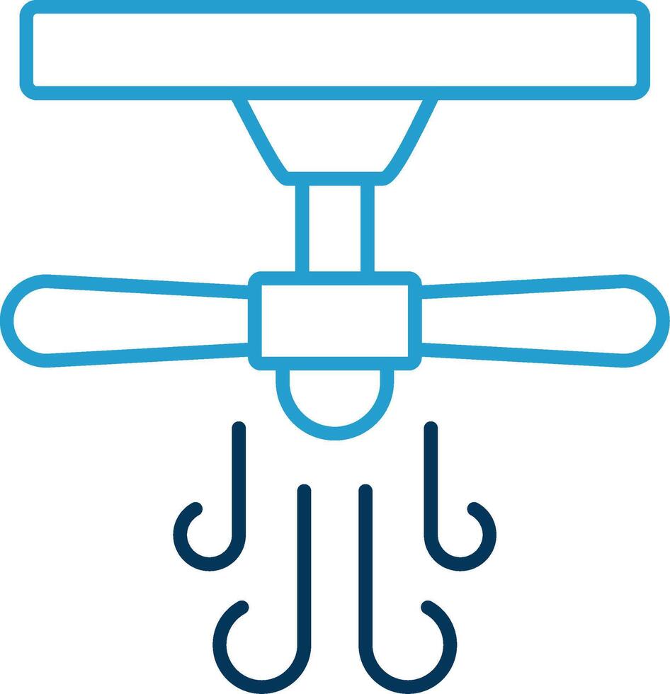 Ceiling Fan Line Blue Two Color Icon vector
