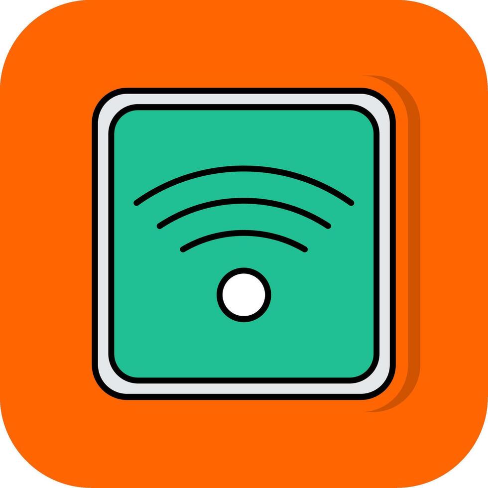 Wifi Filled Orange background Icon vector