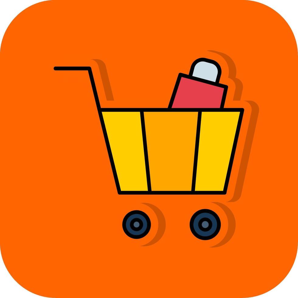 Cart Filled Orange background Icon vector