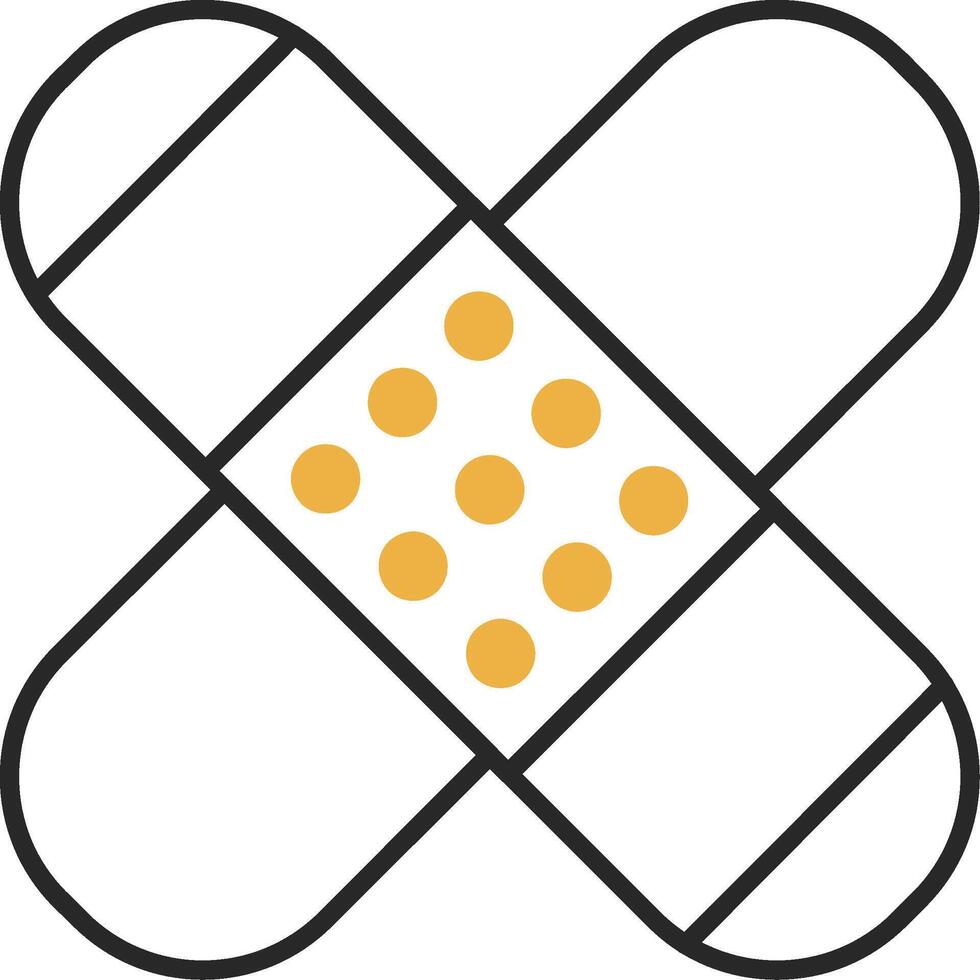 Patch Skined Filled Icon vector