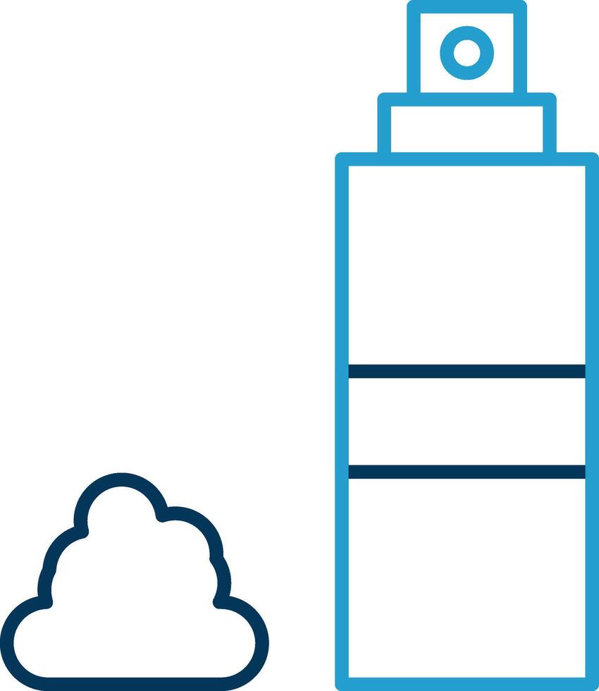 Shaving Foam Line Blue Two Color Icon vector