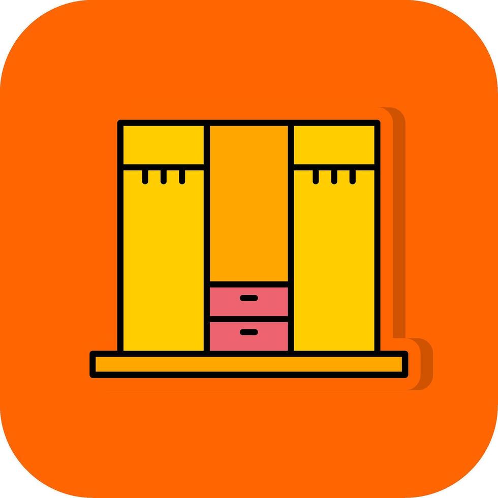 Closet Filled Orange background Icon vector
